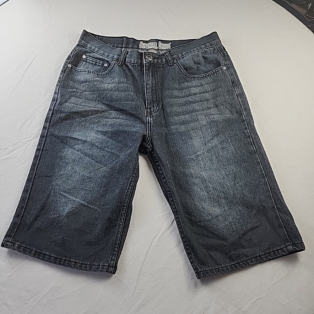 Universal Genius Mens Jean Shorts Jorts Size 34 Baggy Y2K Skater‎ Street Wear